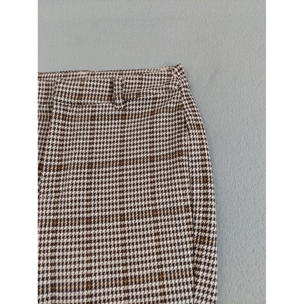 Free People Women Pants 0 Multicolor Plaid Houndstooth Pocket Stretch Career - Picture 3 of 15